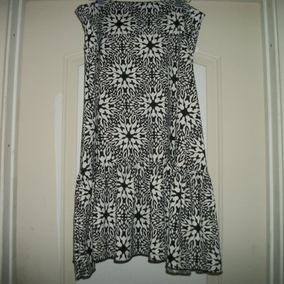 LITTLE BLACK & WHITE KNIT DROP FLOUNCE SKIRT M - Picture 2 of 4